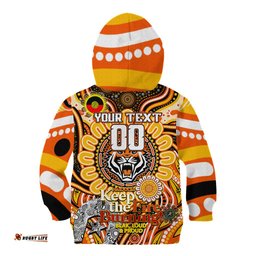 Custom NAIDOC Week 2024 Tigers Kid Hoodie Mascot Rugby