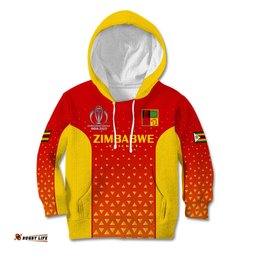 Zimbabwe Cricket Kid Hoodie Go Chevrons Dynamic Version
