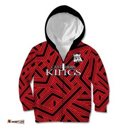 Custom Text And Number New Zealand Canterbury Cricket Kid Hoodie The Kings Sporty Style