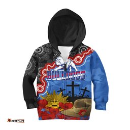 Western Bulldogs Football ANZAC Hoodie KID Aboriginal Mix Slouch Hat
