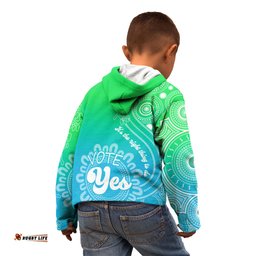 Australia Walk For Yes Kid Hoodie Indigenous Voice Aboriginal Green Vibe