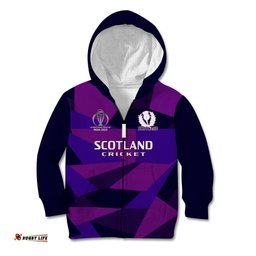 Personalised Scotland Cricket Kid Hoodie Go Scottish Dynamic Version