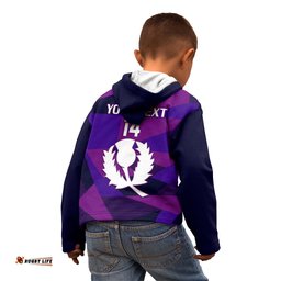 Personalised Scotland Cricket Kid Hoodie Go Scottish Dynamic Version