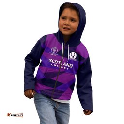 Personalised Scotland Cricket Kid Hoodie Go Scottish Dynamic Version
