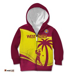 Custom West Indies Cricket Kid Hoodie 2024 World Cup Go Windies