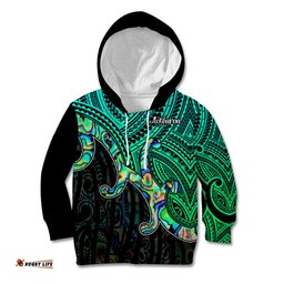 Aotearoa Papua Shell Kid Hoodie Maori Tribal Pattern