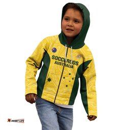 Custom Australia Socceroos Kid Hoodie Go Aussie Marble Pattern Sporty Style