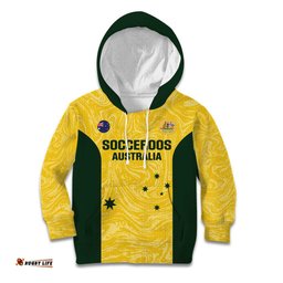 Custom Australia Socceroos Kid Hoodie Go Aussie Marble Pattern Sporty Style