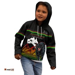 Custom Australia Day Panthers Kid Hoodie NRL 2024 Sydney Opera House With Map Black