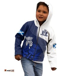 Scotland Rugby Kid Hoodie Thistle Unique Go Scottish Blue Version