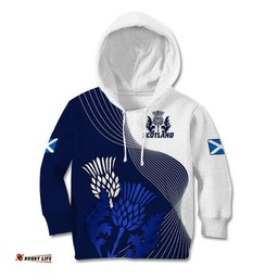 Scotland Rugby Kid Hoodie Thistle Unique Go Scottish Blue Version