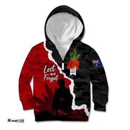 Anzac Day Camouflage Kid Hoodie Ode of Remembrance