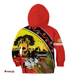 Dragons Rugby ANZAC Day Kid Hoodie Saints Rosemary Starry Night