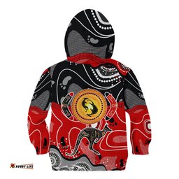 Aboriginal Flag Style Dot Art And Abstract Kangaroo Kid Hoodie