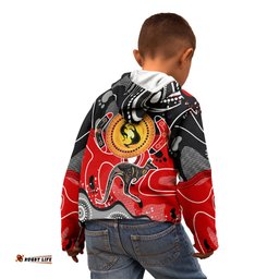 Aboriginal Flag Style Dot Art And Abstract Kangaroo Kid Hoodie