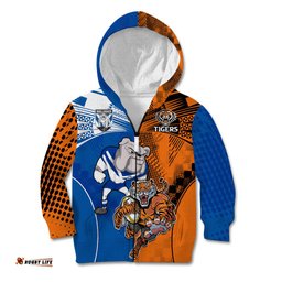 Custom Bulldogs and Tigers Kid Hoodie Rugby Mascot With Sporty Style