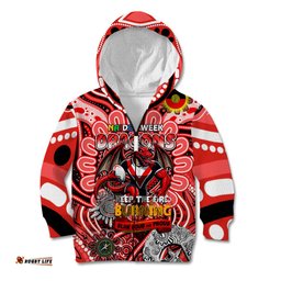 Custom NAIDOC Week 2024 Dragons Kid Hoodie Mascot Rugby