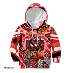 Custom NAIDOC Week 2024 Dragons Kid Hoodie Mascot Rugby