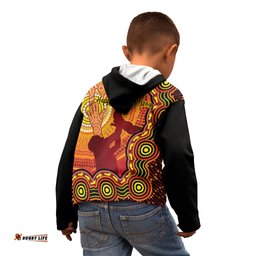 Australia Father Day Kid Hoodie Aussie Best Dad Ever Indigenous Hand Art
