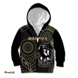 Custom AFL Collingwood Kid Hoodie Indigenous Magpies Dynamic Version