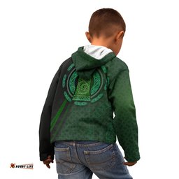 Beer Cup Pattern And Celtic Circle Green Kid Hoodie