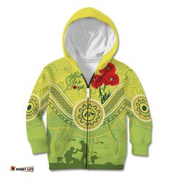 Custom Australia Cricket ANZAC Kid Hoodie The Military Soldiers with Aboriginal Style