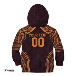 Custom Broncos Rugby Kid Hoodie With Polynesian Style