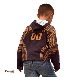 Custom Broncos Rugby Kid Hoodie With Polynesian Style