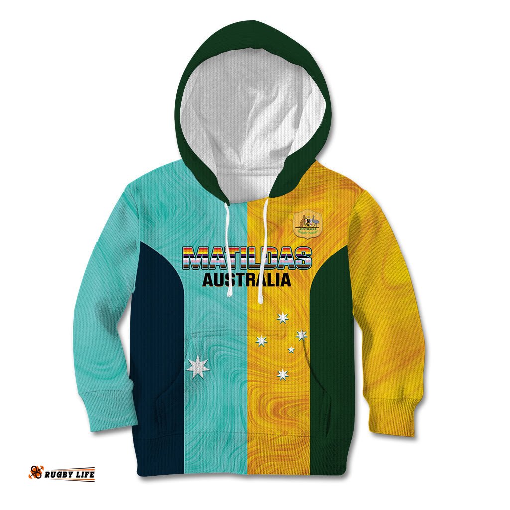 Custom Pride Month Matildas Kid Hoodie Australia Til Its Done Mixed Color