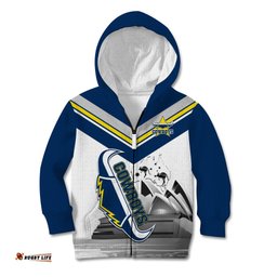 Custom Australia Day Cowboys Kid Hoodie NRL 2024 Sydney Opera House With Map