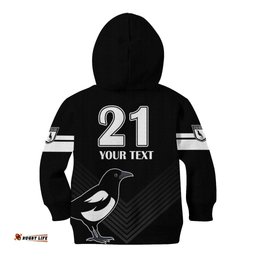 Custom Text And Number Western Suburbs Magpies Rugby Kid Hoodie Simple Style