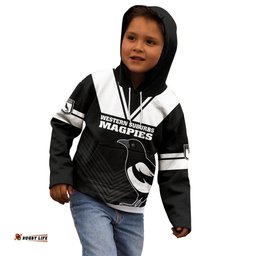 Custom Text And Number Western Suburbs Magpies Rugby Kid Hoodie Simple Style