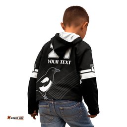 Custom Text And Number Western Suburbs Magpies Rugby Kid Hoodie Simple Style