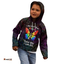 I See Your True Colors Personalised Kid Hoodie Autism Awareness