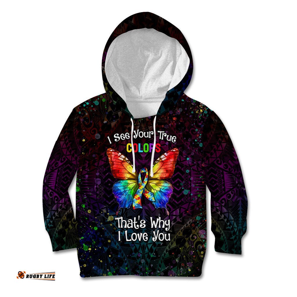I See Your True Colors Personalised Kid Hoodie Autism Awareness