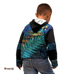 Matariki Te Tau Hou Maori Kid Hoodie New Zealand Silver Fern Night Starry Sky
