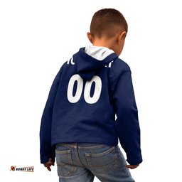 Custom Text And Number NRL Cowboys Kid Hoodie New Jersey Blue