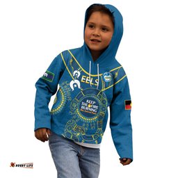 Custom NRL Eels NAIDOC Week Kid Hoodie Keep The Fire Burning Indigenous Art