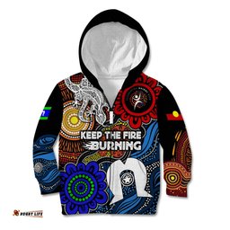NAIDOC Week 2024 Indigenous Kid Hoodie Keep The Fire Burning