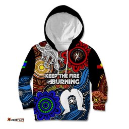 NAIDOC Week 2024 Indigenous Kid Hoodie Keep The Fire Burning