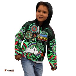 Custom Text And Number NAIDOC Rabbitohs Rugby Kid Hoodie The Bunnies Indigenous Tribal