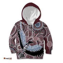 Aboriginal Pattern Bird Kid Hoodie