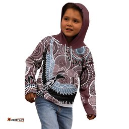 Aboriginal Pattern Bird Kid Hoodie
