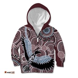 Aboriginal Pattern Bird Kid Hoodie
