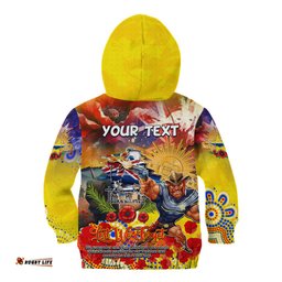 Personalised Australia Rugby Cowboys ANZAC Kid Hoodie North Queensland Scratch Style