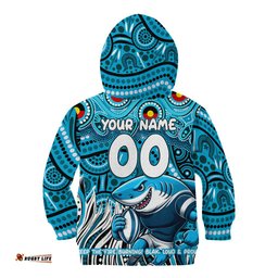 Custom Australia NAIDOC Week 2024 Kid Hoodie Sharks Mascot Keep The Fire Burning