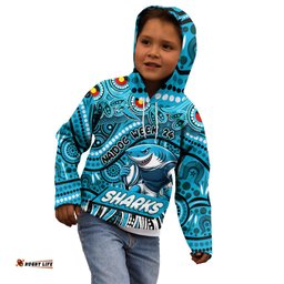 Custom Australia NAIDOC Week 2024 Kid Hoodie Sharks Mascot Keep The Fire Burning