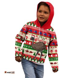 Australia Christmas Kid Hoodie Aussie Emu Santa Merry Xmas