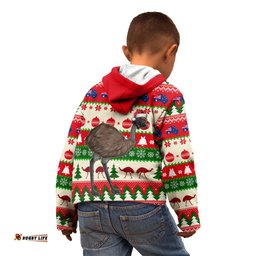 Australia Christmas Kid Hoodie Aussie Emu Santa Merry Xmas