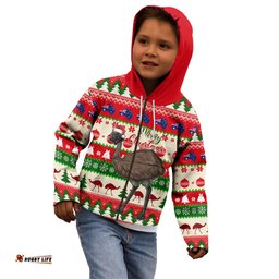 Australia Christmas Kid Hoodie Aussie Emu Santa Merry Xmas